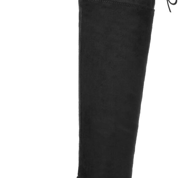 Women's Over The Knee High Low Block Heel Riding Boots Uplace Lei Black 5 - Picture 1 of 7